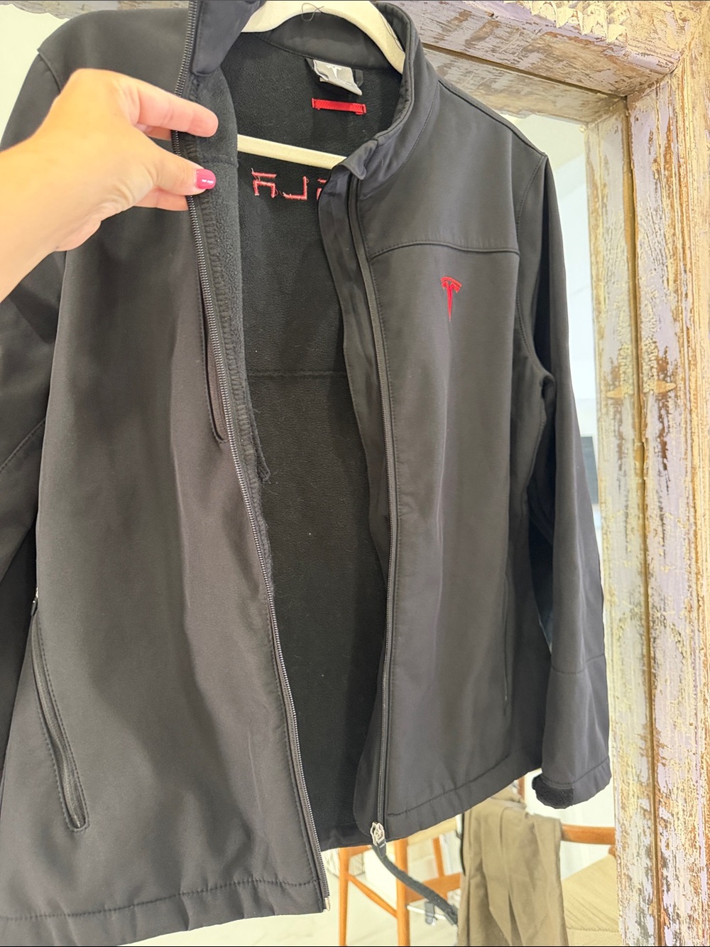 Tesla Black Softshell Windbreaker with Red Logo - Picture 9 of 9